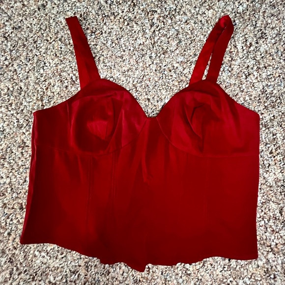 New York & Co Stretch Corset Top Berry Red Size XL - Picture 3 of 6